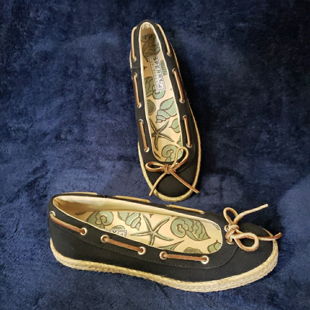Sperry Women's Black Espadrille Flats